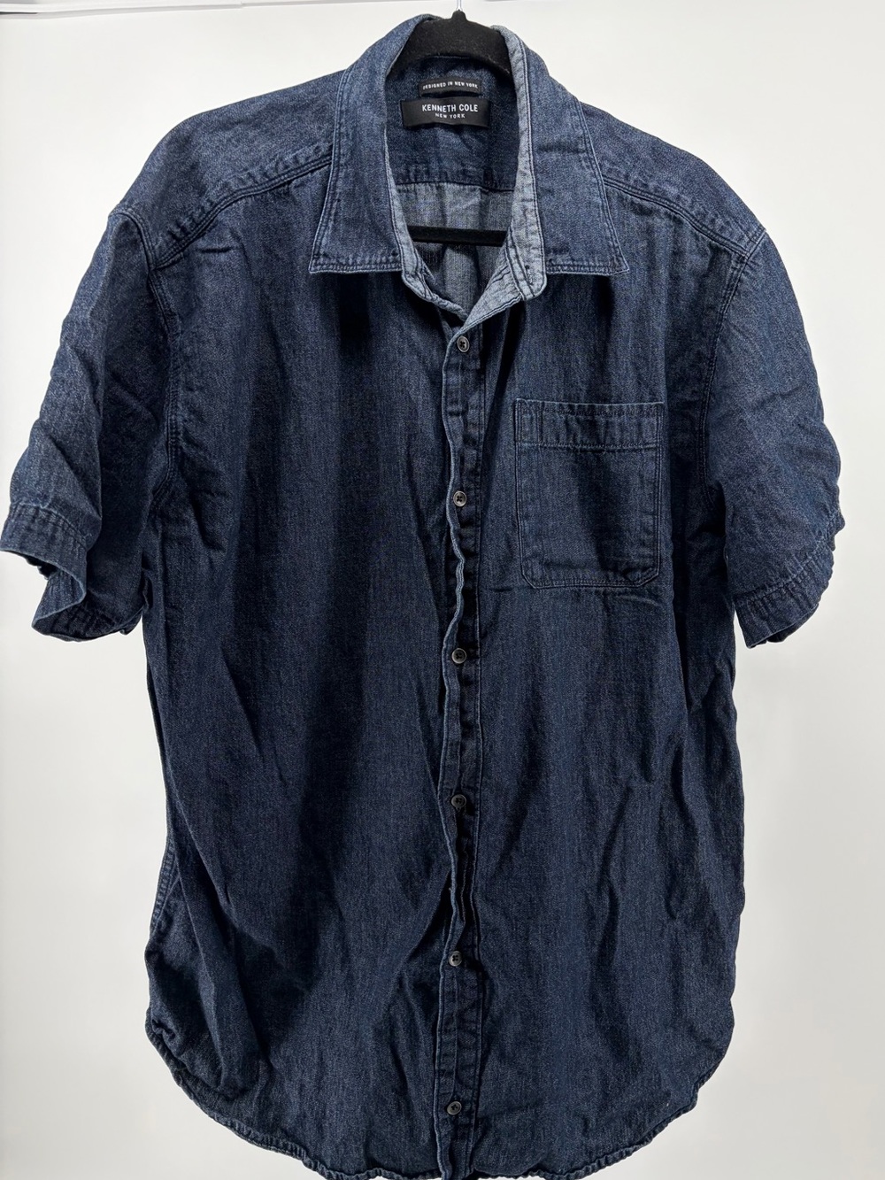 Kenneth Cole New York Men's Short Sleeve Collared Denim Shirt Size 2X Dec 2020